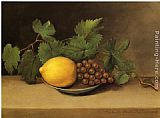 Raphaelle Peale Lemon and Grapes painting